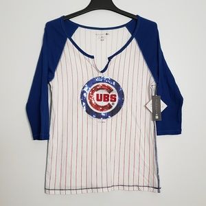 COPY - NWT 5th & Ocean Sequin Cubs MLB Baseball shirt Cotten Meidum
